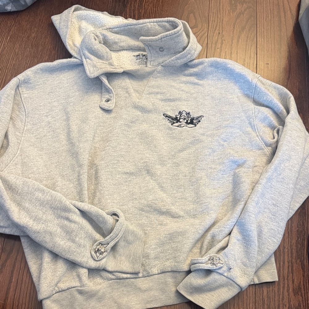 BOYS LIEGray Hoodie with Embroidered Logo